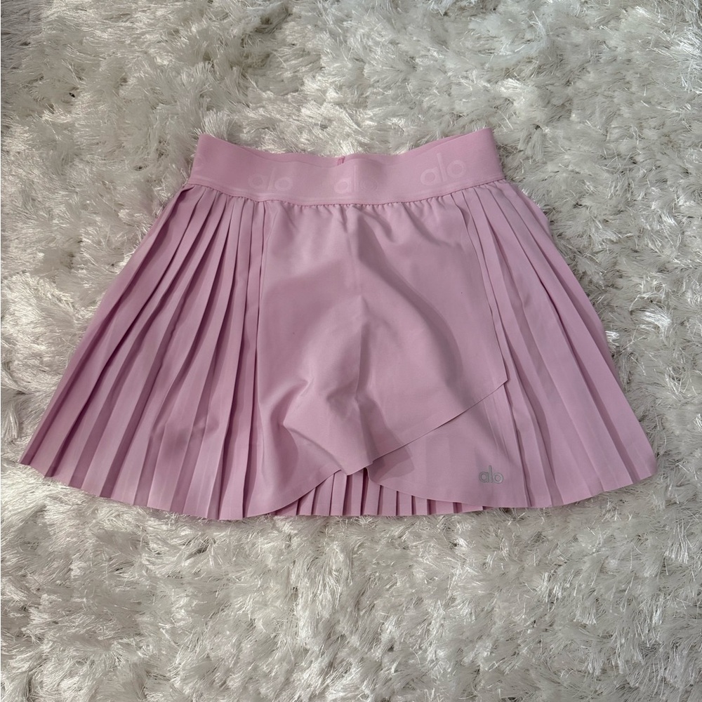 ALO Yoga Women's Pink Pleated Tennis Skirt